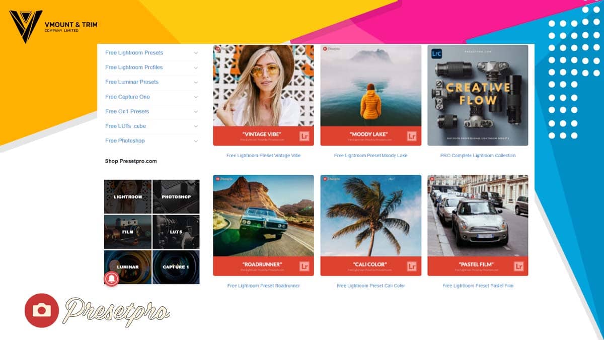 แจกฟรี! 5 เว็บ Lightroom Presets แต่งรูปสวย แถมใช้งานง่ายด้วย! - V Mount  And Trim